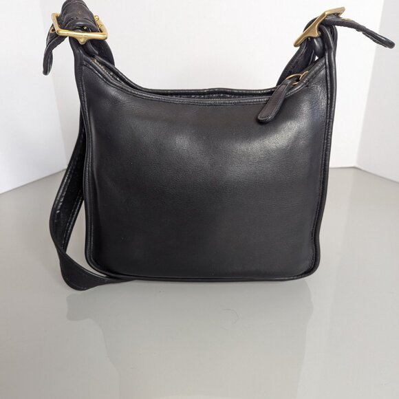 Coach Vintage Black Legacy Zip Shoulder Bag 9966 90's Leather Brass Hardware - Picture 6 of 10